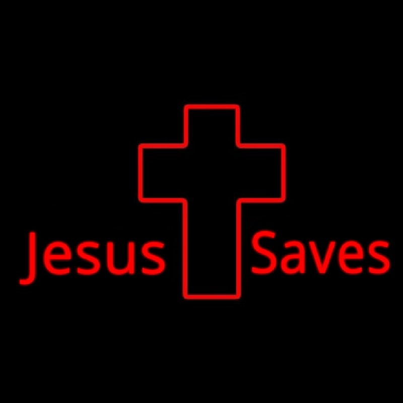 Jesus Saves With Cross Neonreclame