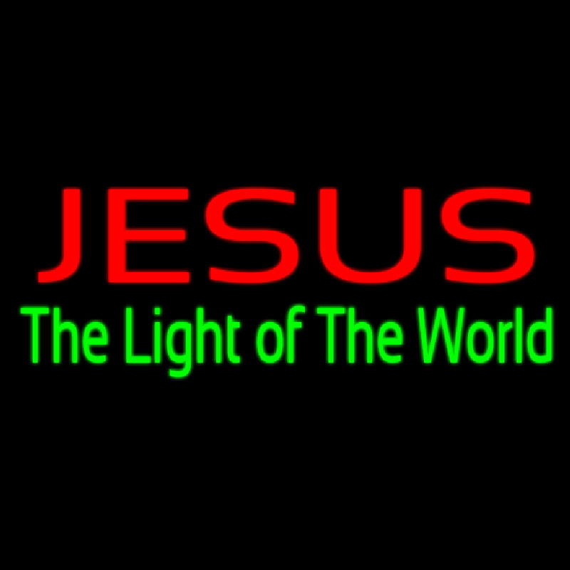 Jesus The Light Of World Neonreclame