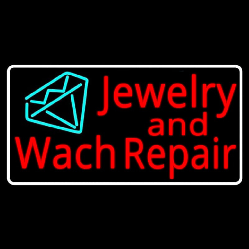 Jewelry And Watch Repair Turquoise Diamond Logo Neonreclame