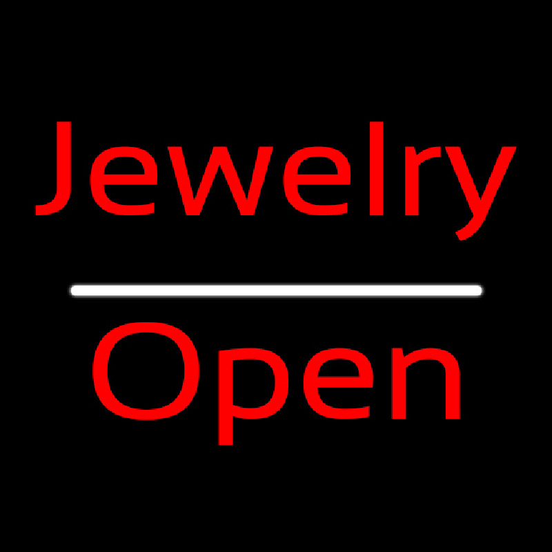 Jewelry Cursive Open White Line Neonreclame