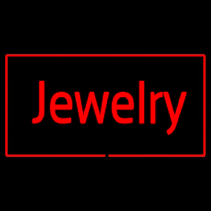 Jewelry Cursive Rectangle Red Neonreclame