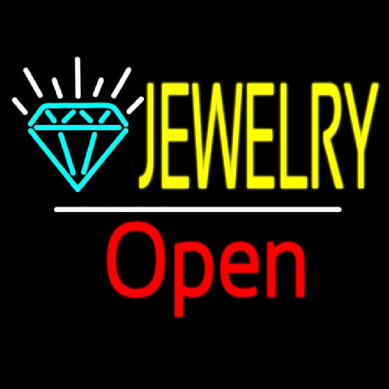 Jewelry Logo White Line Open Neonreclame