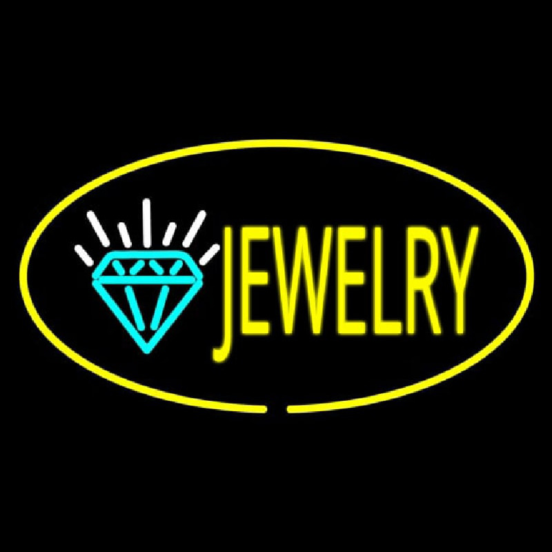 Jewelry Oval Yellow Neonreclame