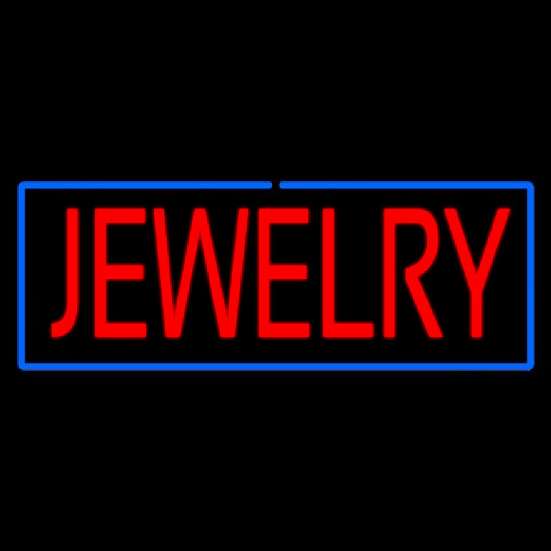 Jewelry Rectangle Blue Neonreclame