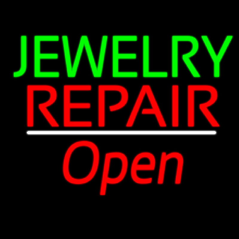 Jewelry Repair Open White Line Neonreclame