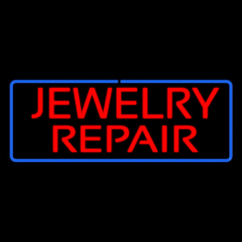 Jewelry Repair Rectangle Blue Neonreclame