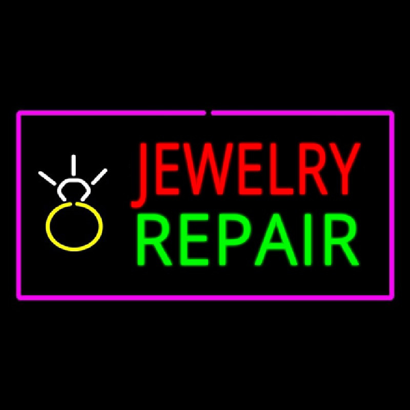 Jewelry Repair Rectangle Purple Neonreclame