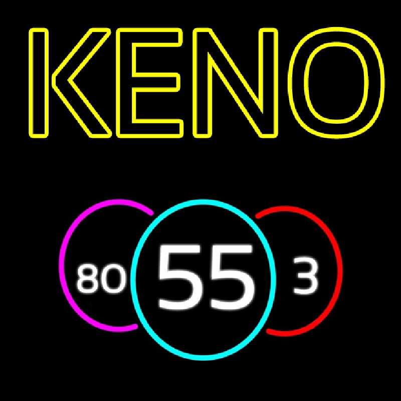 Keno With Multi Color Ball Neonreclame