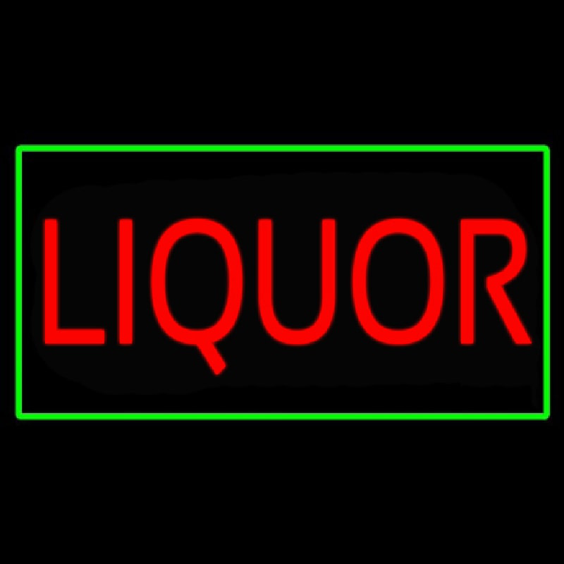 Liquor Rectangle Green Neonreclame