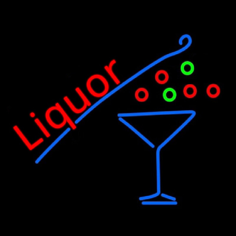 Liquor With Martini Glass Neonreclame