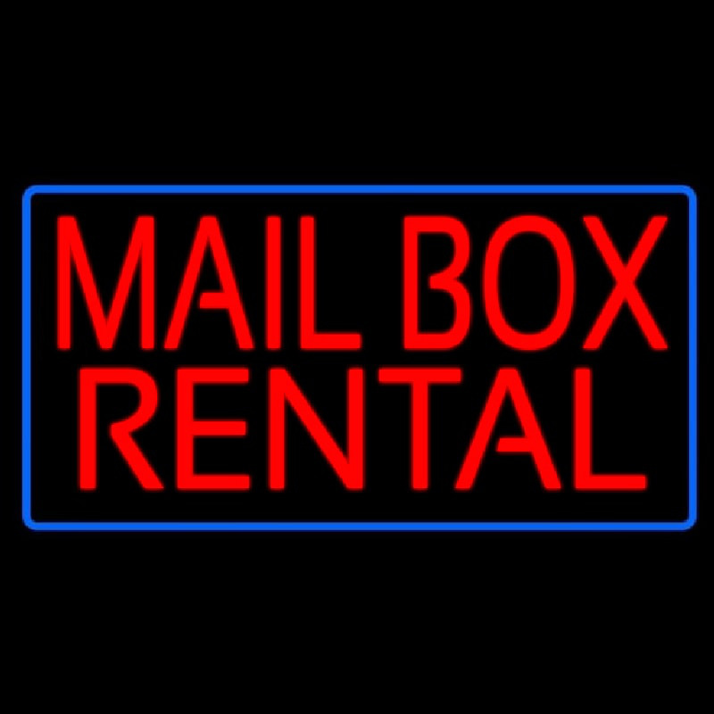 Mail Bo  Rental Blue Border Neonreclame