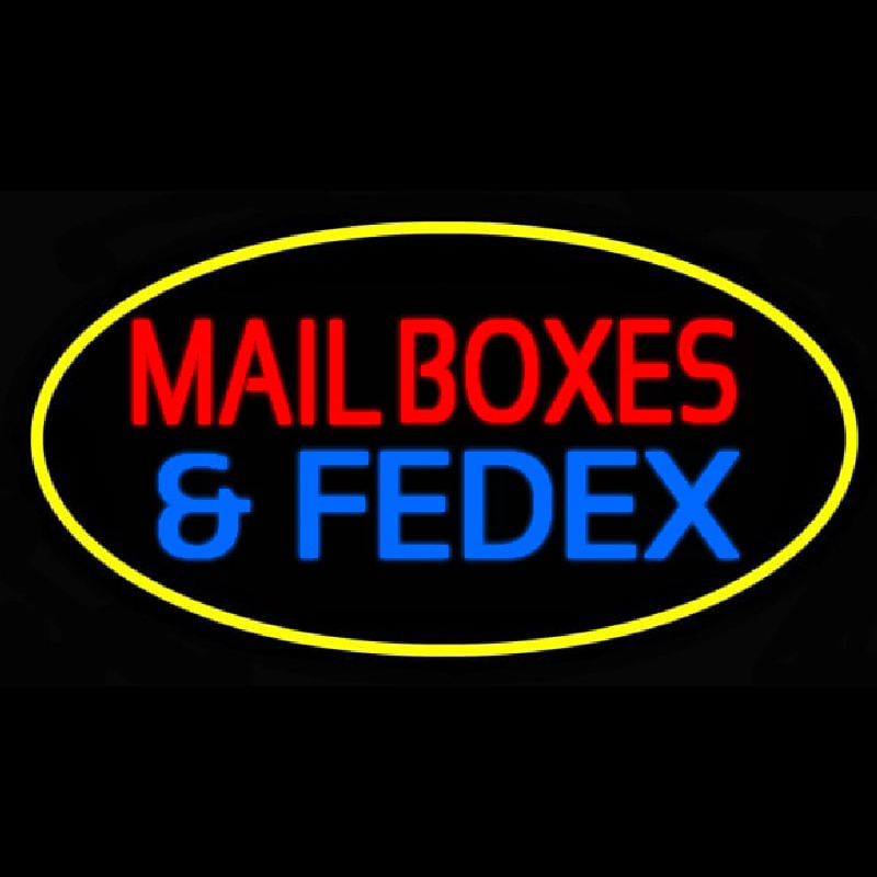 Mail Bo es And Fede  Oval Yellow Neonreclame