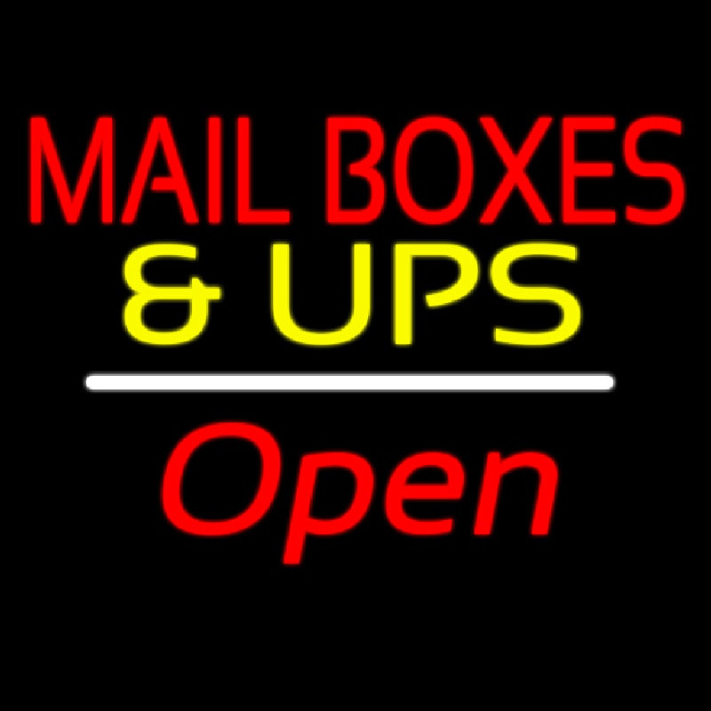 Mail Bo es And Ups Open White Line Neonreclame