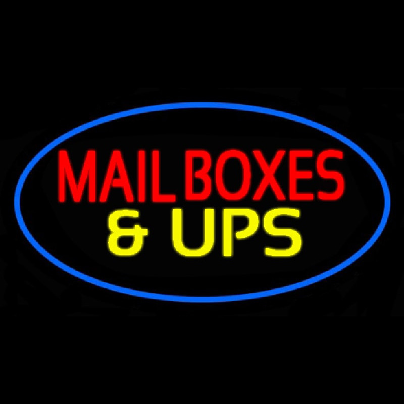 Mail Bo es And Ups Oval Blue Neonreclame