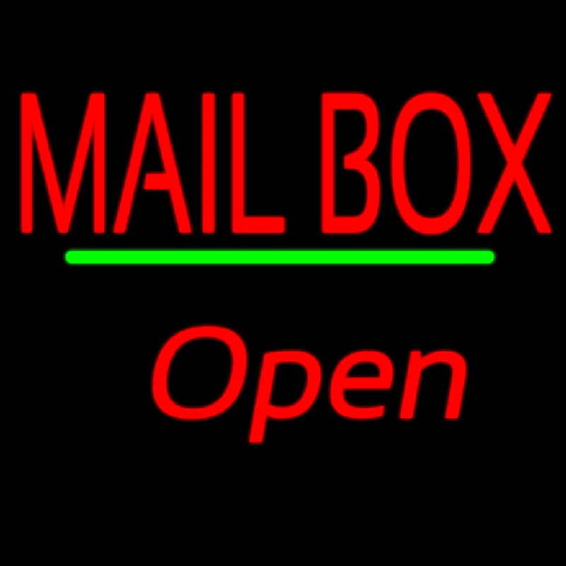 Mailbo  Open Green Line Neonreclame