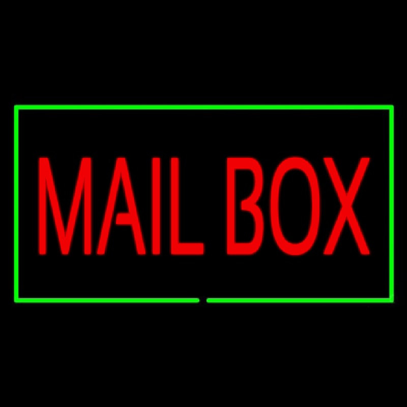 Mailbo  Rectangle Green Neonreclame