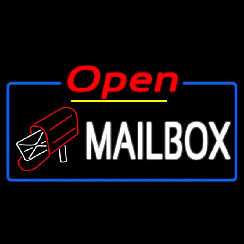 Mailbo  Red Logo With Open 4 Neonreclame