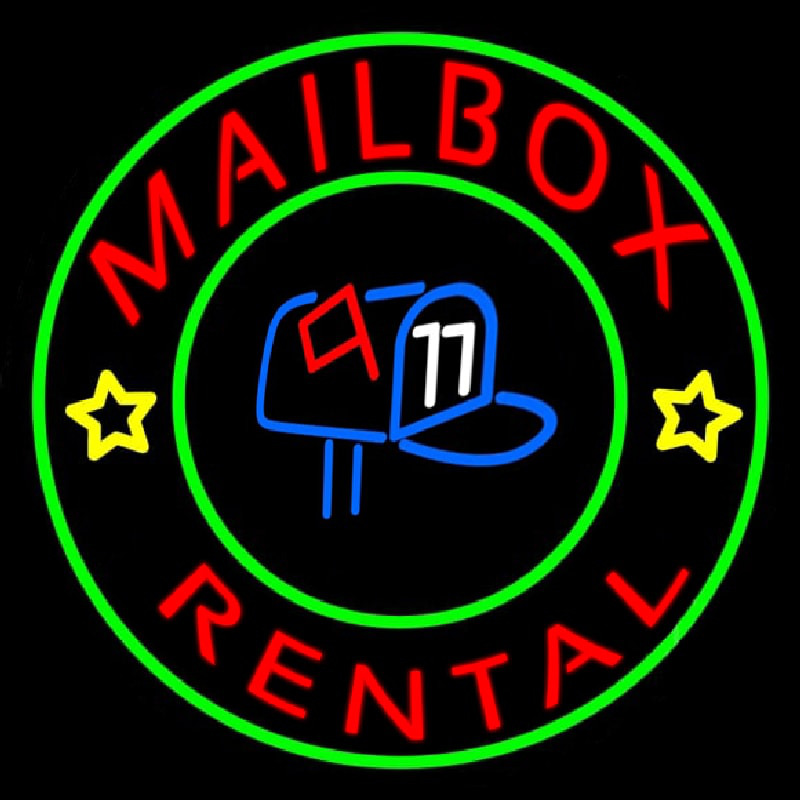 Mailbo  Rental Center Logo Neonreclame