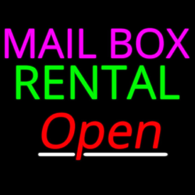 Mailbo  Rental Open Neonreclame