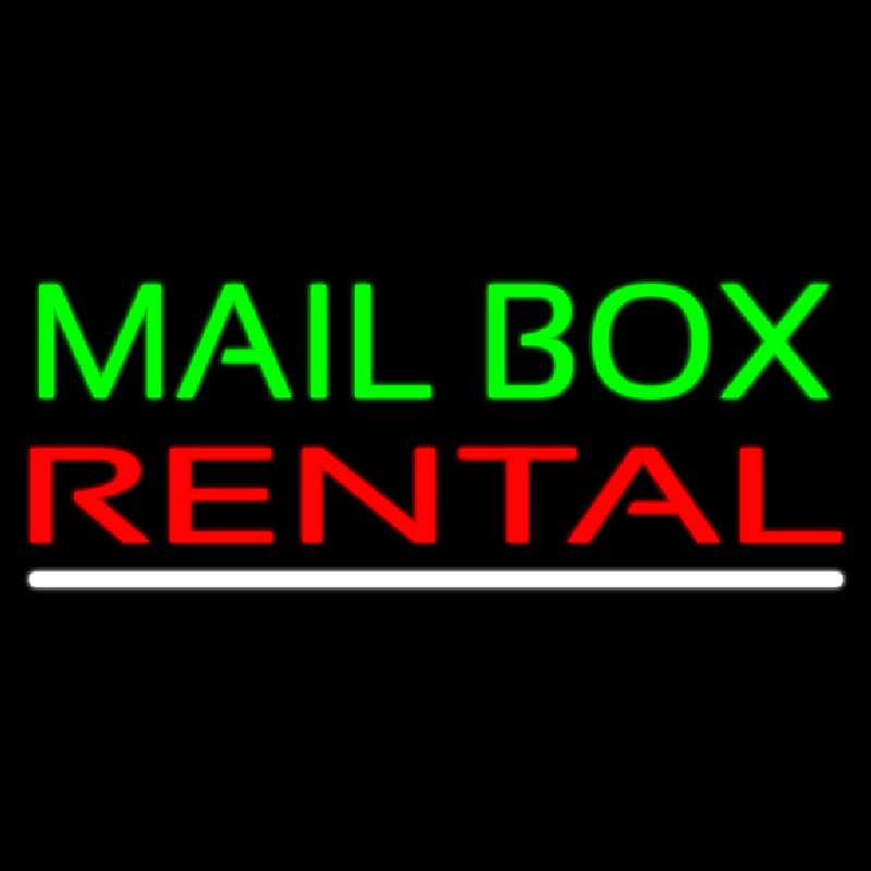 Mailbo  Rental White Line Neonreclame