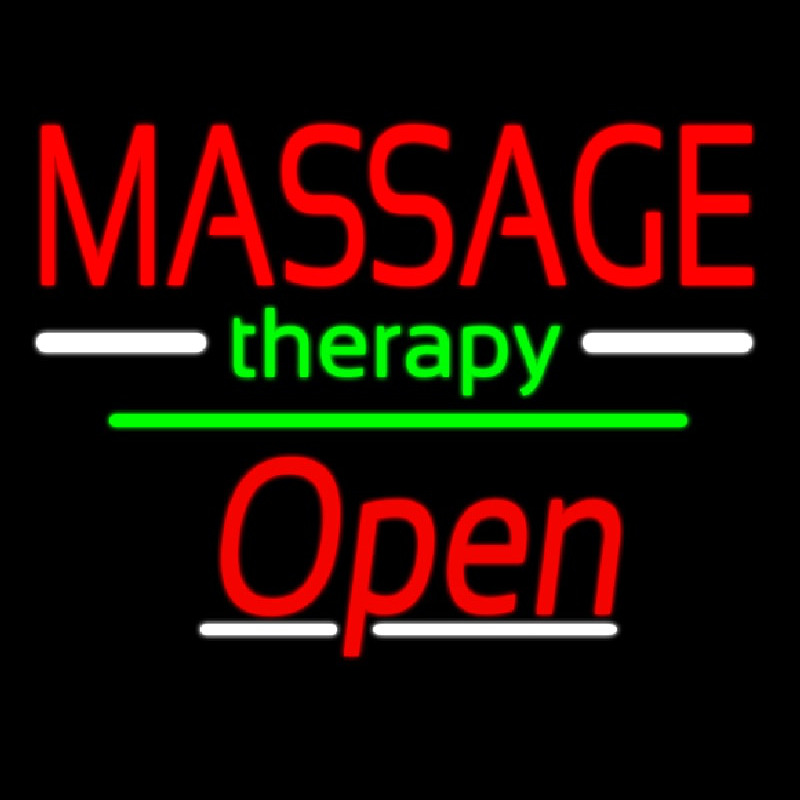 Massage Therapy Open Yellow Line Neonreclame