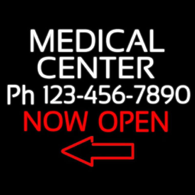 Medical Center Now Open Neonreclame