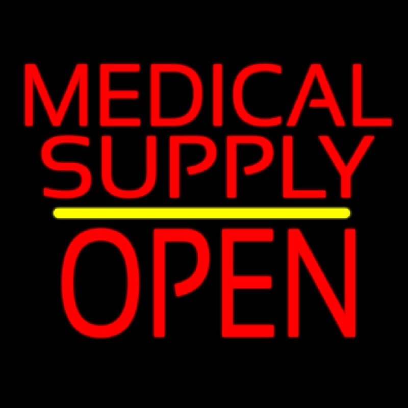 Medical Supply Block Open Yellow Line Neonreclame