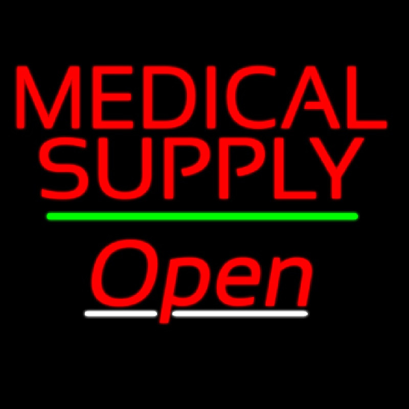 Medical Supply Open Green Line Neonreclame