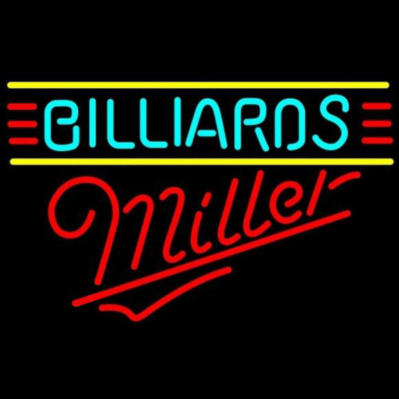 Miller Billiards Te t Borders Pool Beer Sign Neonreclame