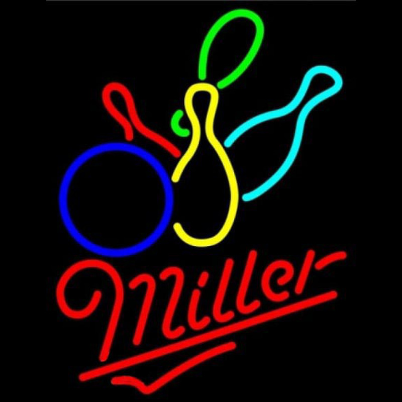 Miller Colored BowlingS Beer Sign Neonreclame