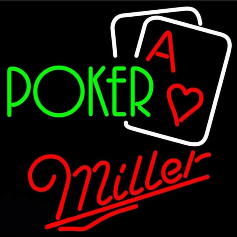 Miller Green Poker Beer Sign Neonreclame