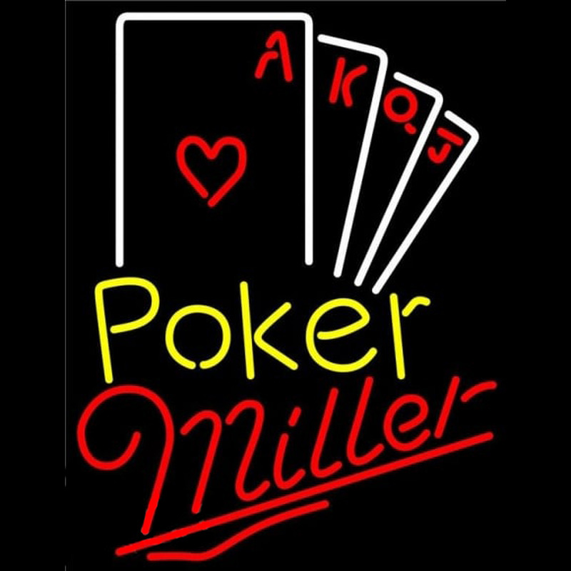 Miller Poker Ace Series Beer Sign Neonreclame