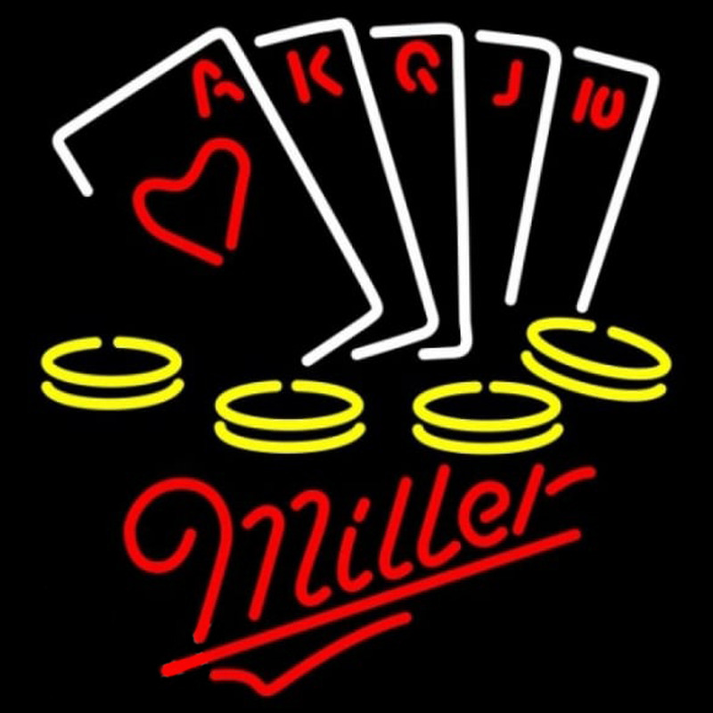 Miller Poker Ace Series Beer Sign Neonreclame