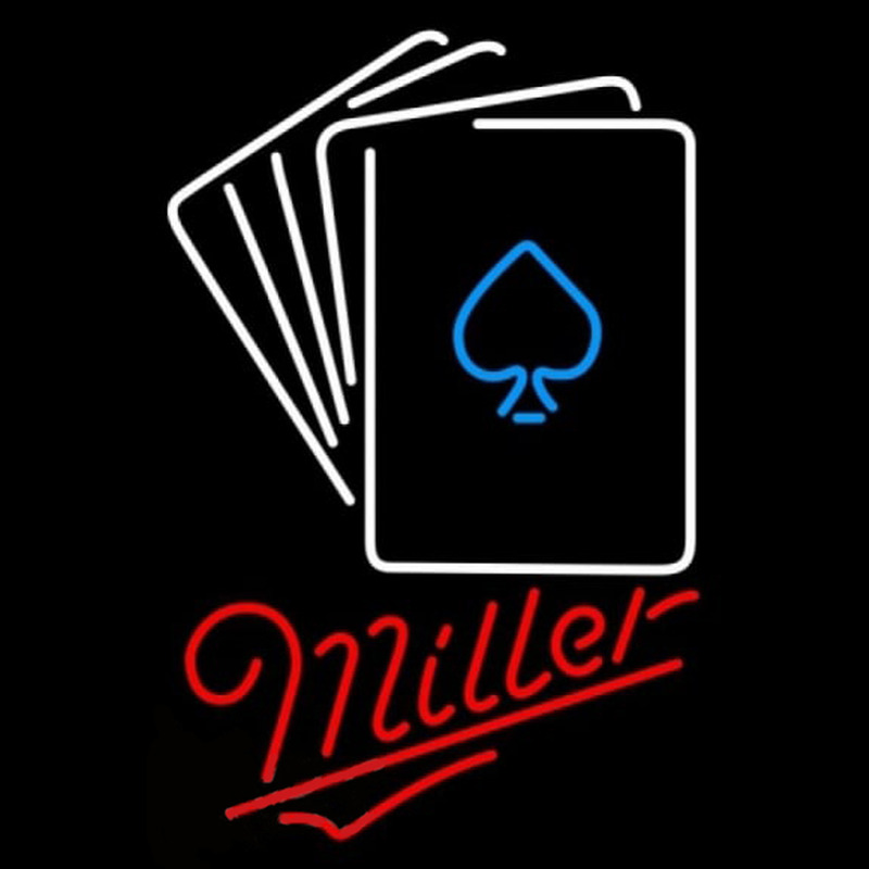 Miller Poker Cards Beer Sign Neonreclame