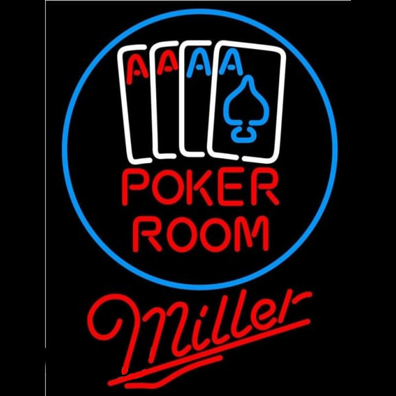 Miller Poker Room Beer Sign Neonreclame