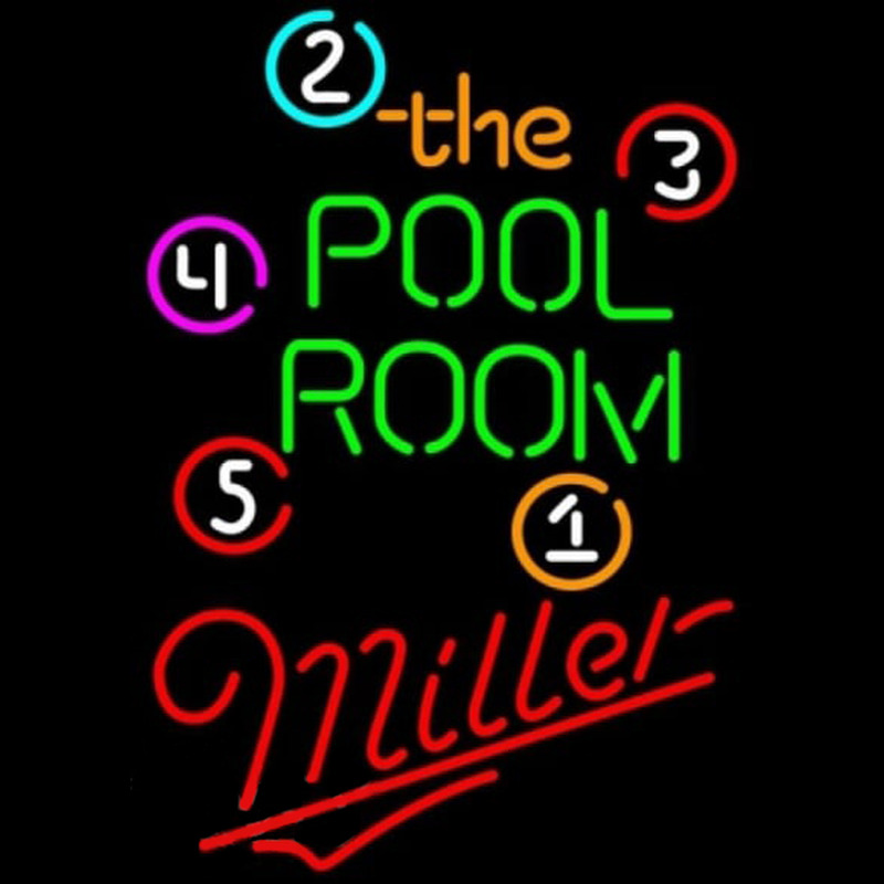 Miller Pool Room Billiards Beer Sign Neonreclame