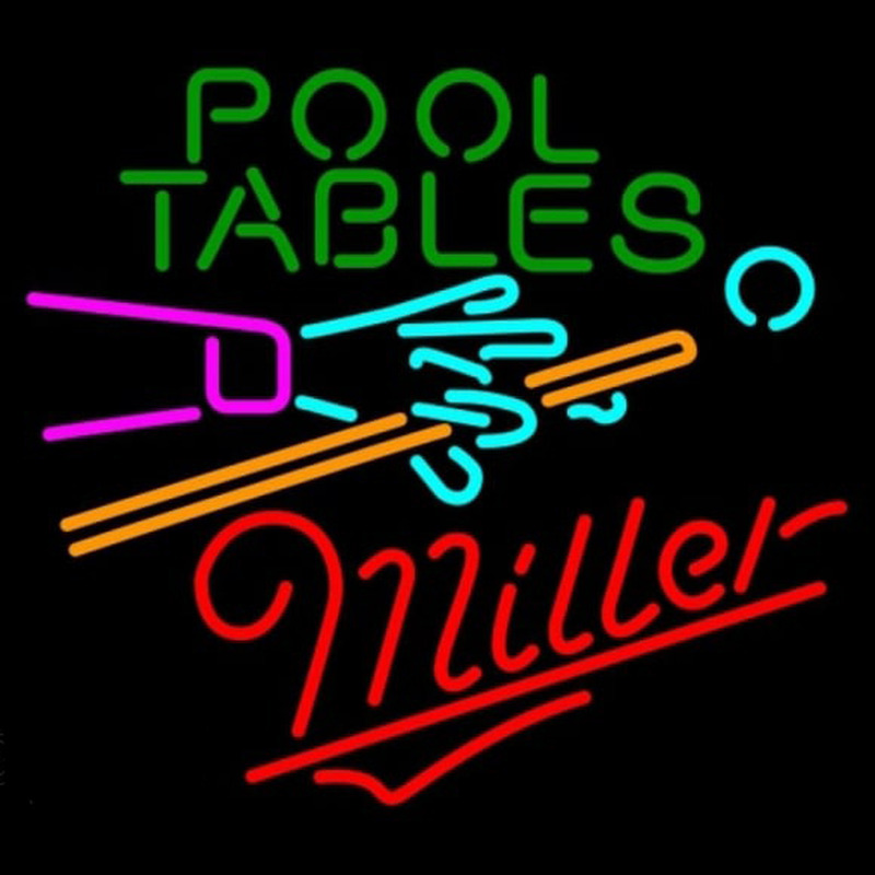 Miller Pool Tables Billiards Beer Sign Neonreclame