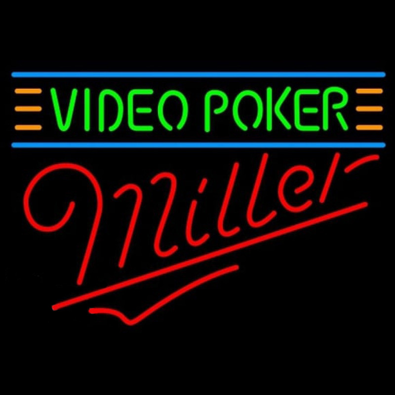 Miller Video Poker Beer Sign Neonreclame