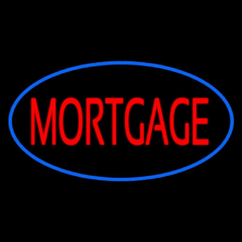 Mortgage Oval Blue Neonreclame