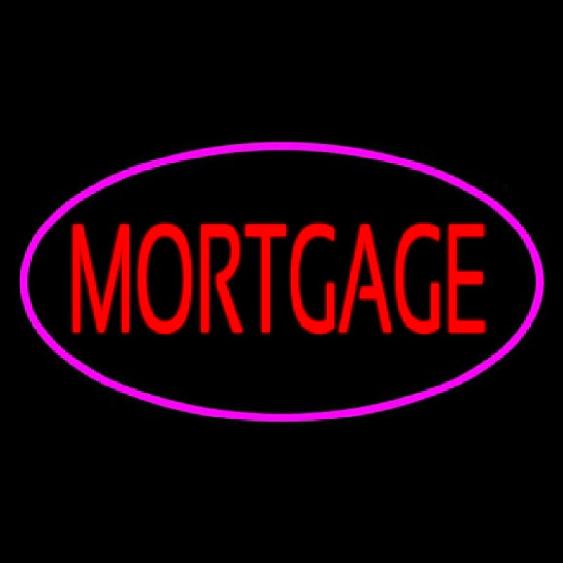 Mortgage Oval Pink Border Neonreclame