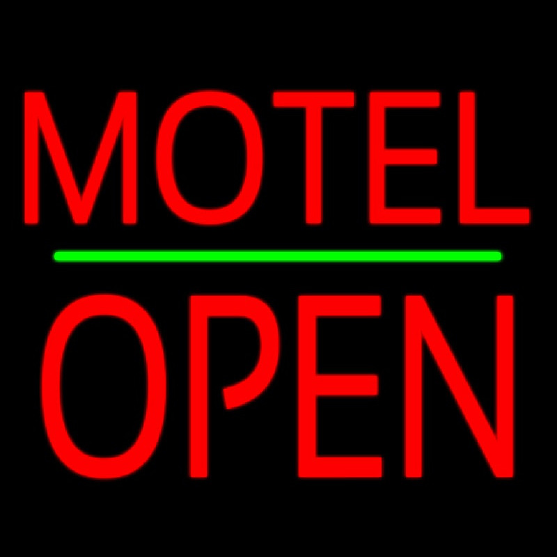 Motel Block Open Green Line Neonreclame