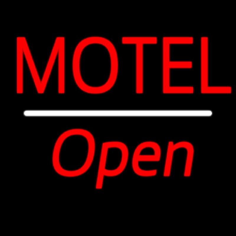 Motel Open White Line Neonreclame