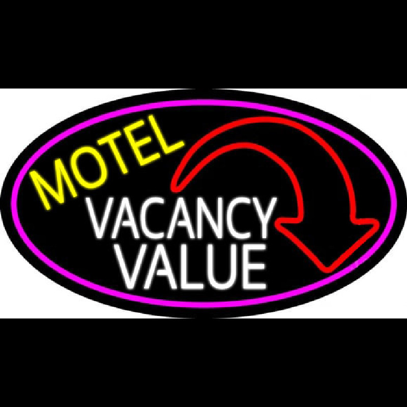 Motel Vacancy Value With Arrow Neonreclame