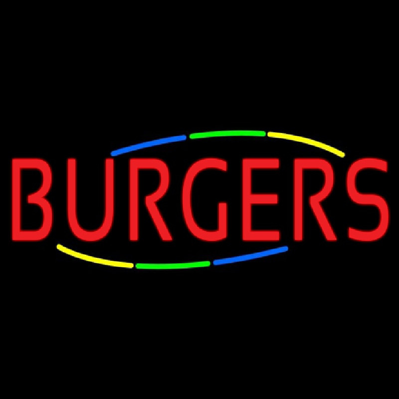 Multi Colored Burgers Neonreclame