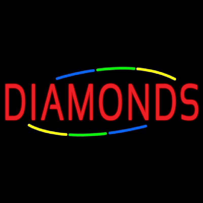 Multicolored Deco Style Diamonds Neonreclame