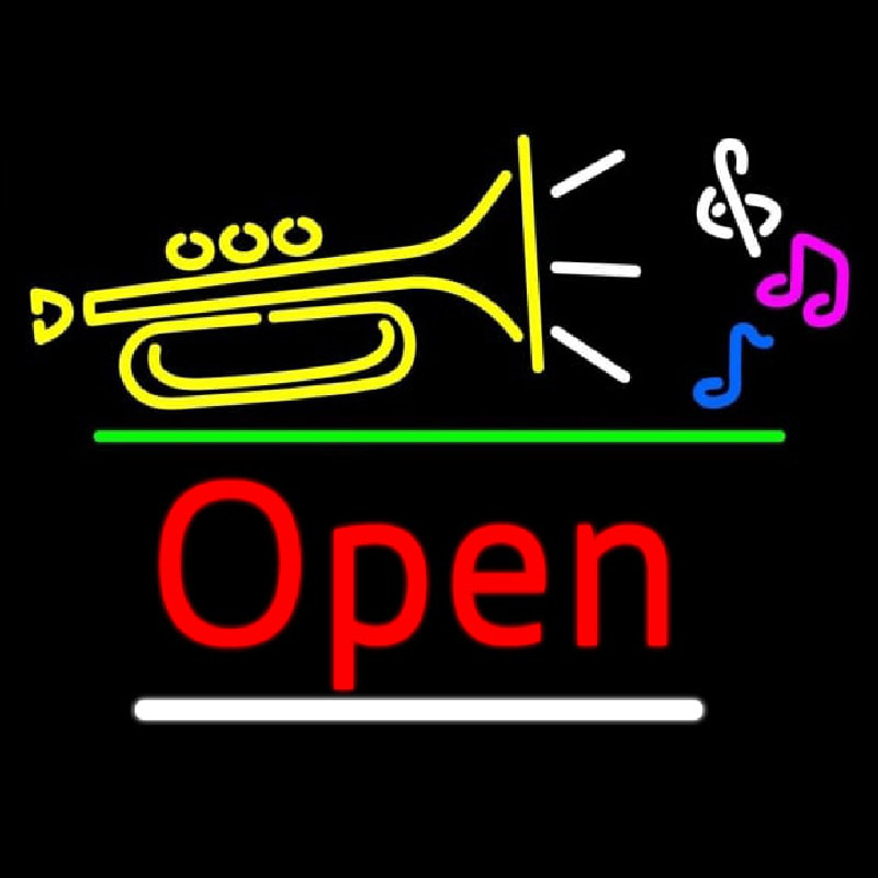 Music Open Green Line Neonreclame