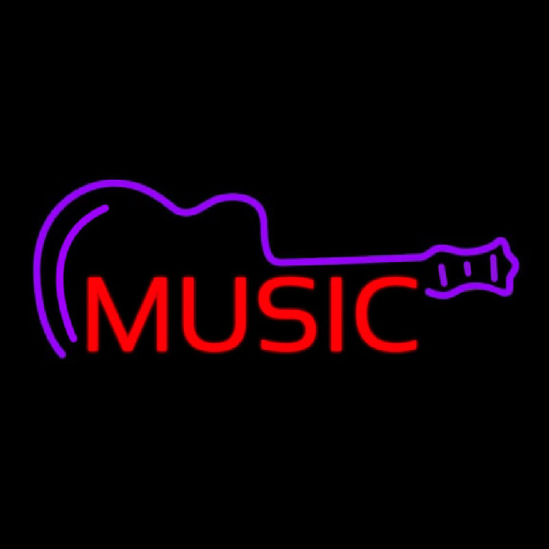 Music With Guitar Neonreclame