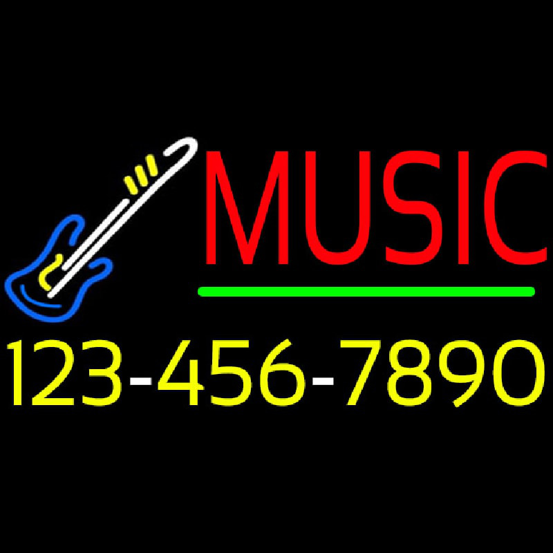 Music With Phone Number Neonreclame