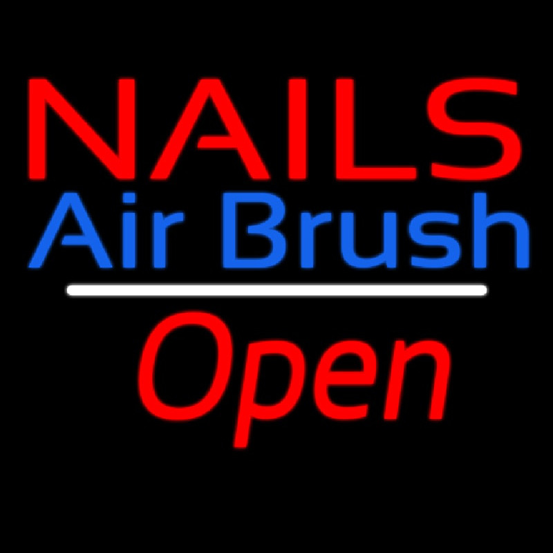 Nails Airbrush Open White Line Neonreclame