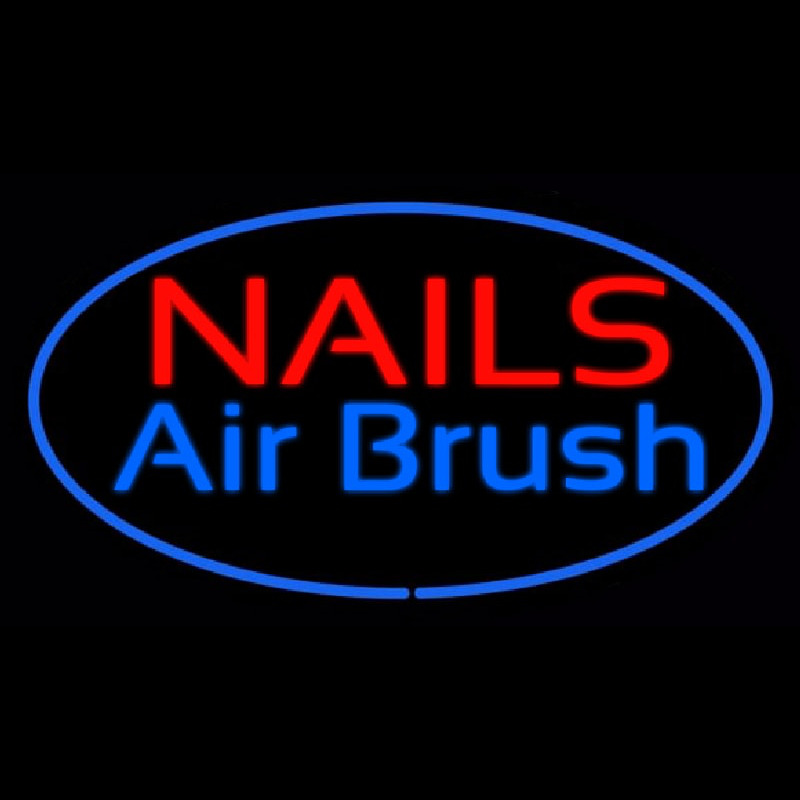 Nails Airbrush Oval Blue Neonreclame